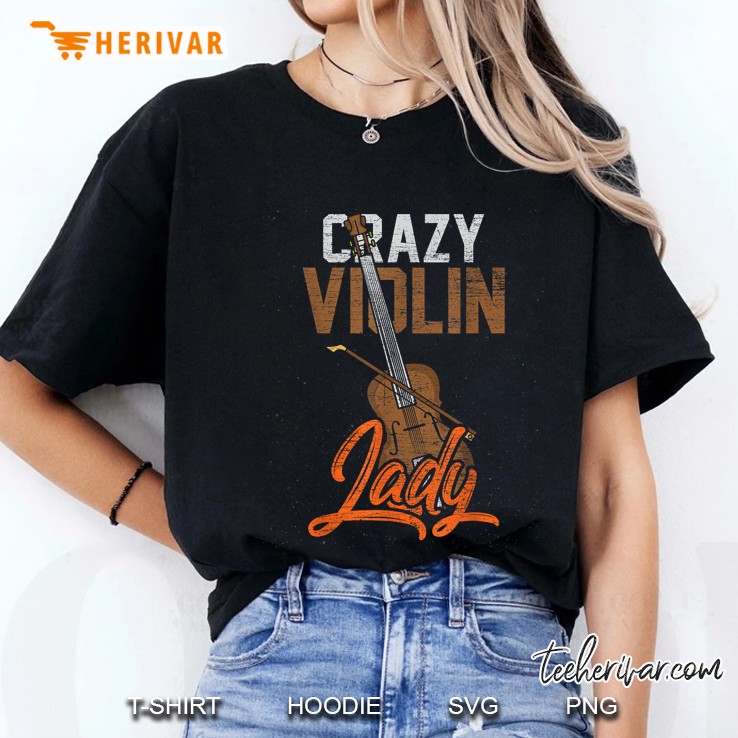 Crazy Violin Lady Ladies Tee
