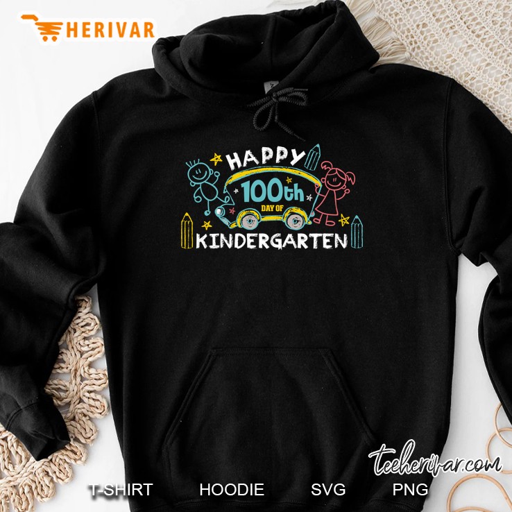 Happy 100th Day Of Kindergarten Drawing Version Hoodie