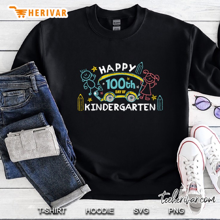Happy 100th Day Of Kindergarten Drawing Version Sweatshirt