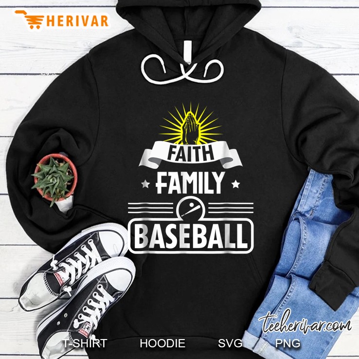 Faith Family Baseball Christian Hoodie