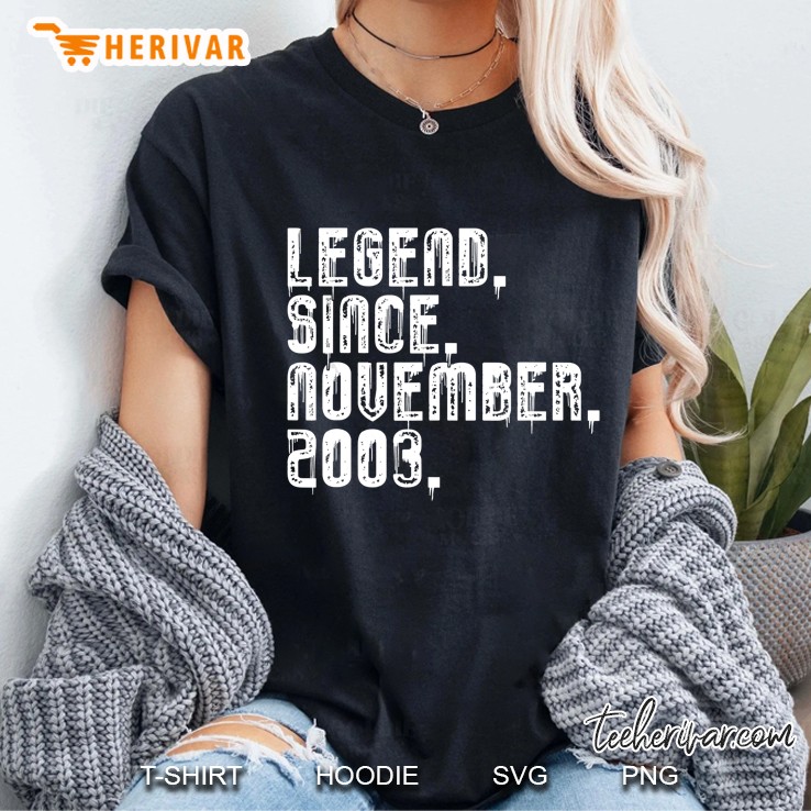 Legend Since November 2003 16th Birthday 16 Years Old Ladies Tee