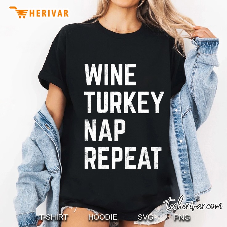 Wine Turkey Nap Repeat Version2 Ladies Tee