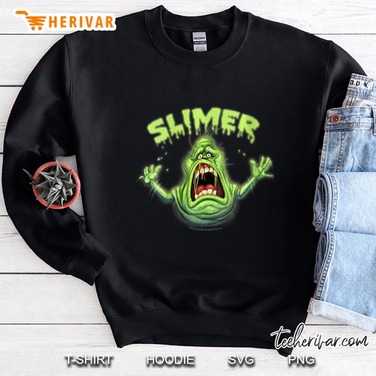 Ghostbusters Slimer Neon Portrait Black Version Sweatshirt