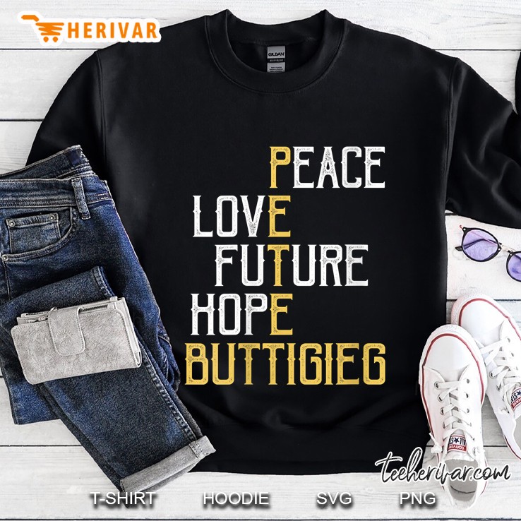 Pete Buttigieg President 2020 Election Peace Love Future Hope Black Version Sweatshirt
