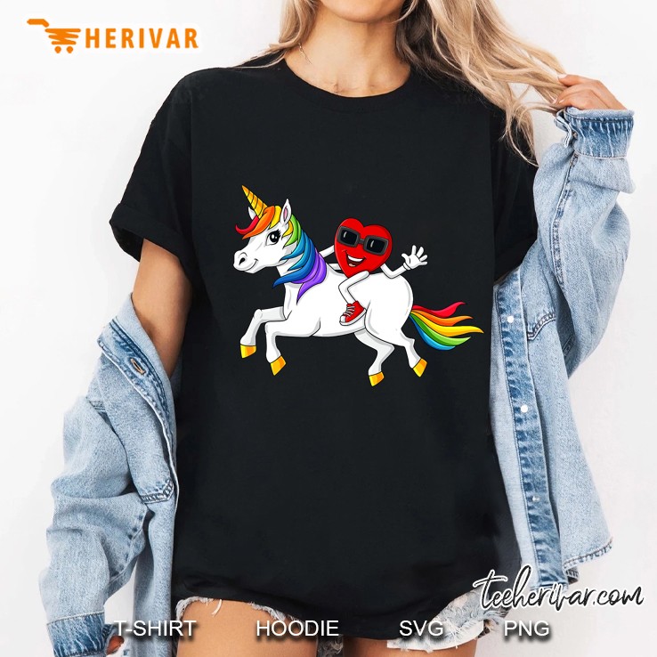 Heart Riding Unicorn Valentine
