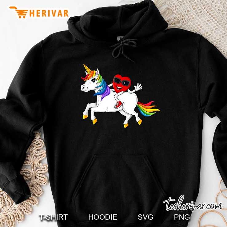 Heart Riding Unicorn Valentine