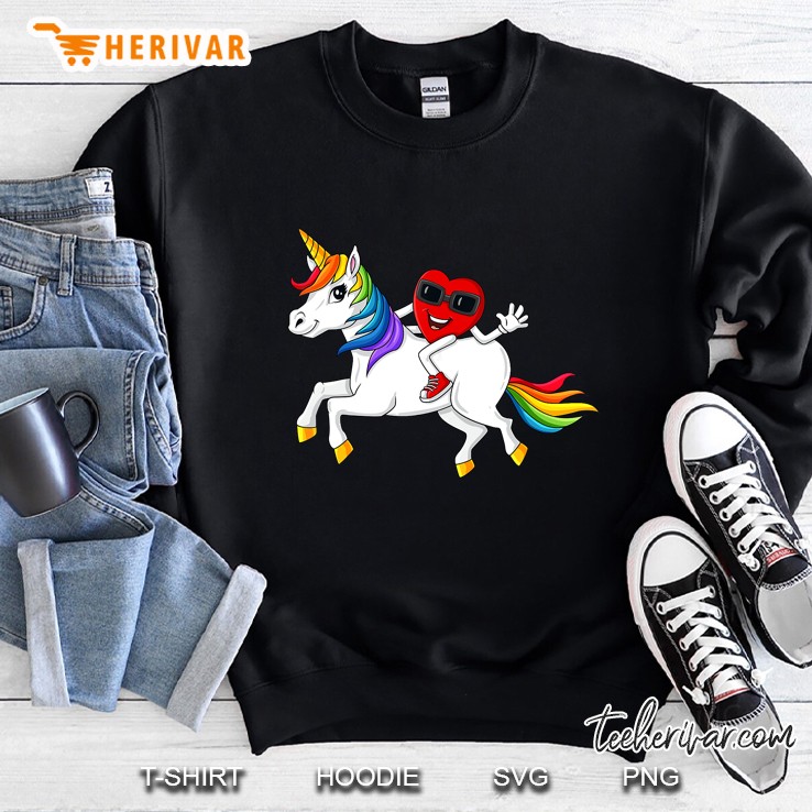 Heart Riding Unicorn Valentine