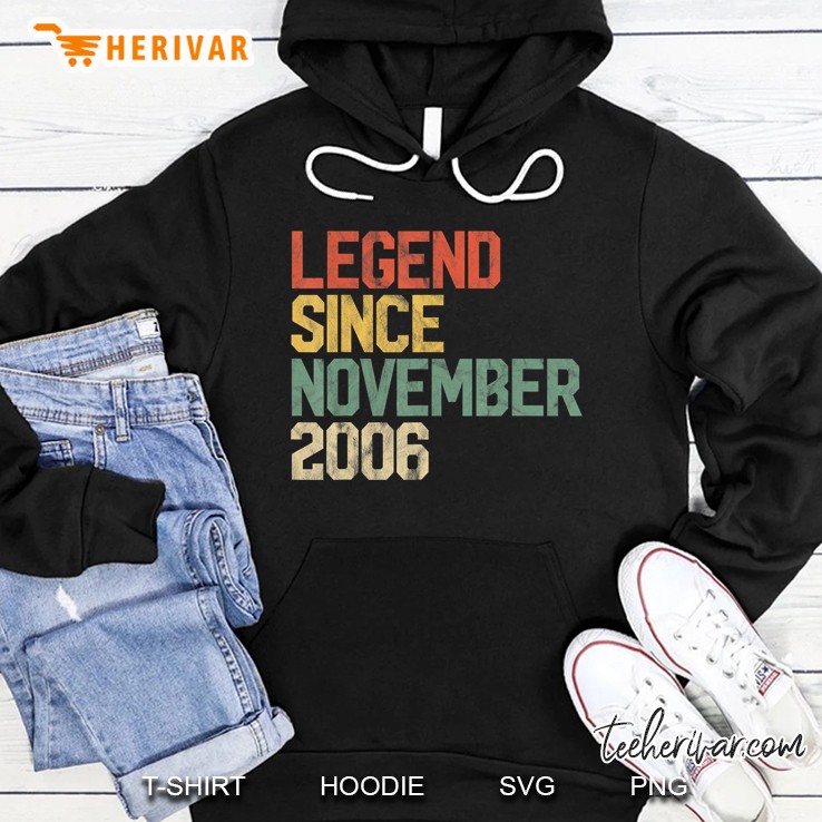 Legend Since November 2006 13th Birthday 13 Year Old Vintage Version Hoodie
