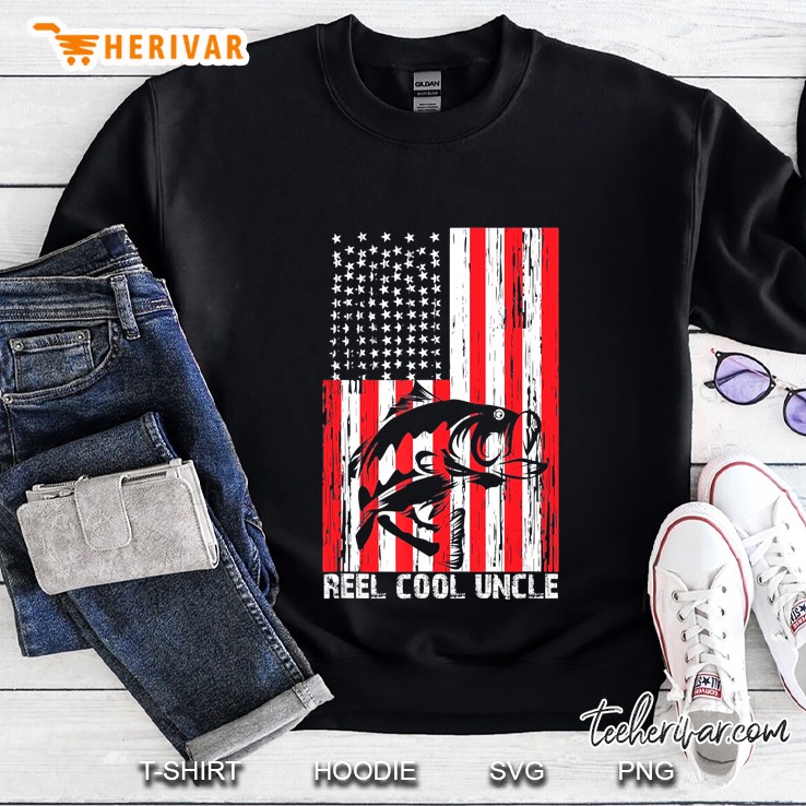 Reel Cool Uncle Fisherman American Flag Version Sweatshirt