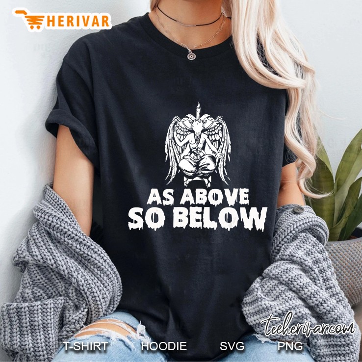 As Above So Below Occult Baphomet Satanic Witchcraft Ladies Tee