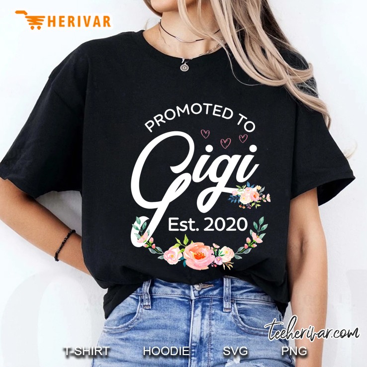 Promoted To Gigi Est 2020 Floral Version2 Ladies Tee