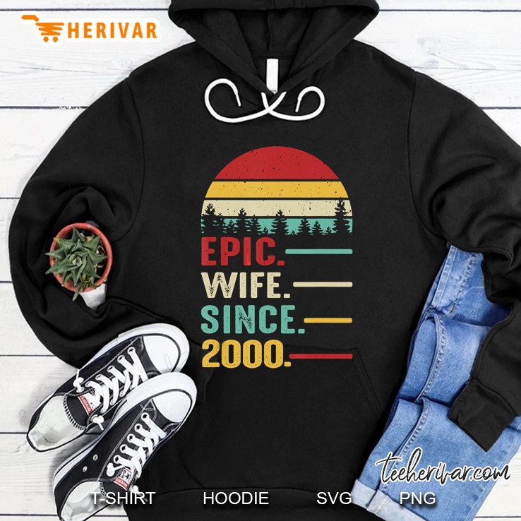 Epic Wife Since 2000 Vintage Version Hoodie