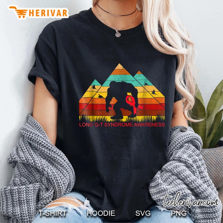 Bigfoot Long Q-T Syndrome Awareness Vintage Version Ladies Tee