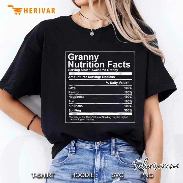 Granny Nutrition Facts Awesome Granny Ladies Tee