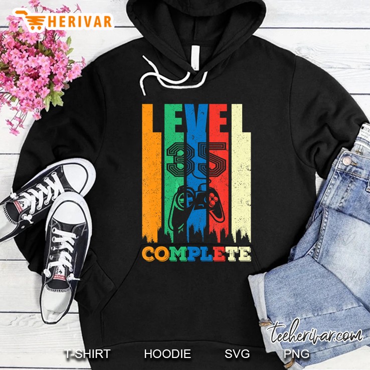 Level 35 Complete 35 Years Old 35th Birthday Vintage Version Hoodie