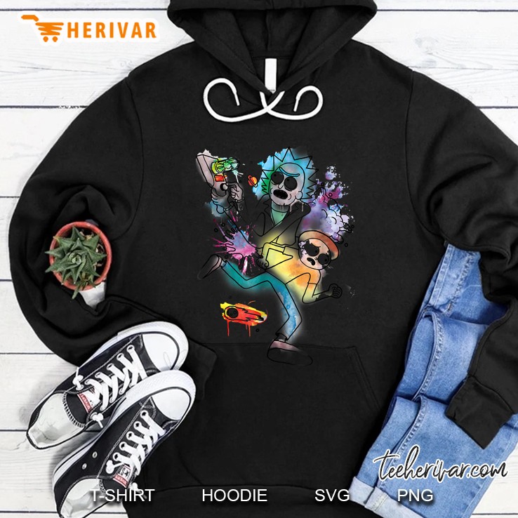 Rick And Morty Watercolor Doodle Hoodie