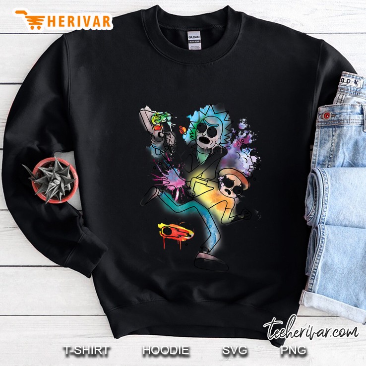 Rick And Morty Watercolor Doodle Sweatshirt
