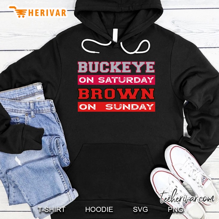 Buckeye On Saturday Brown On Sunday Football Lovers Hoodie
