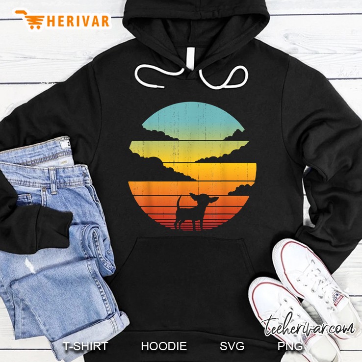 Chihuahua Dog Retro Sunset Vintage Version Hoodie