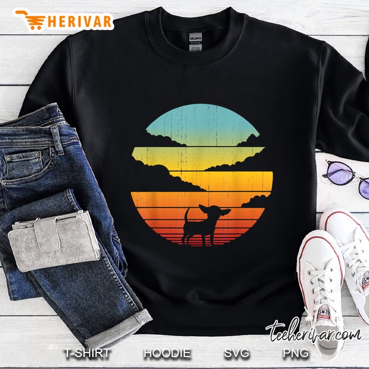 Chihuahua Dog Retro Sunset Vintage Version Sweatshirt