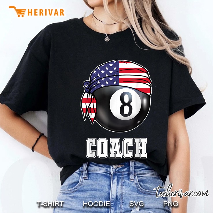 Coach Pool Billiards American Flag Bandana Ladies Tee