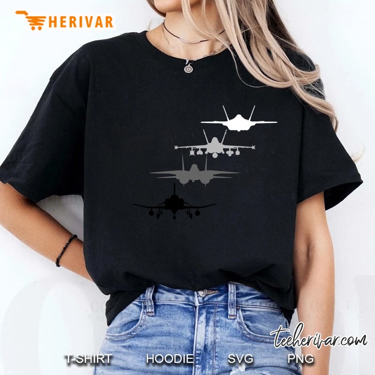 Navy Fighter Jets F-4 F-14 F-18 F-35 Ladies Tee