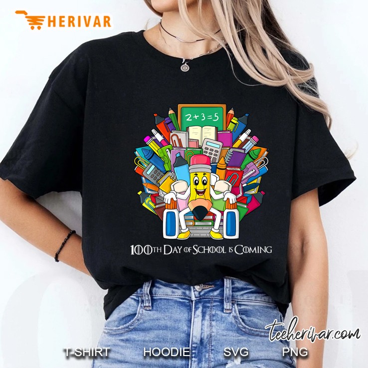 Pencil Throne 100th Day Of School Is Coming Ladies Tee