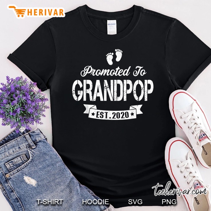 Promoted To Grandpop Est. 2020 Baby Gift For New Grandpop Shirt
