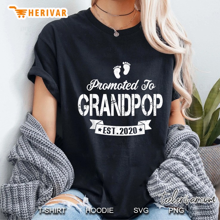 Promoted To Grandpop Est 2020 Ladies Tee
