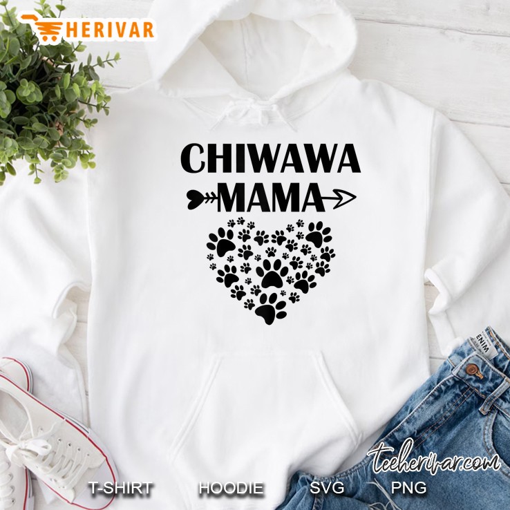 Chiwawa Mama Chihuahua Lover Paw Dog Heart Version Hoodie