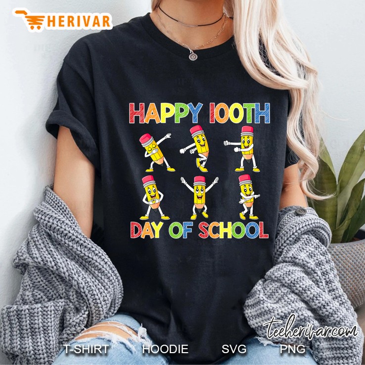 Happy 100th Day Of School Dancing Pencils Ladies Tee