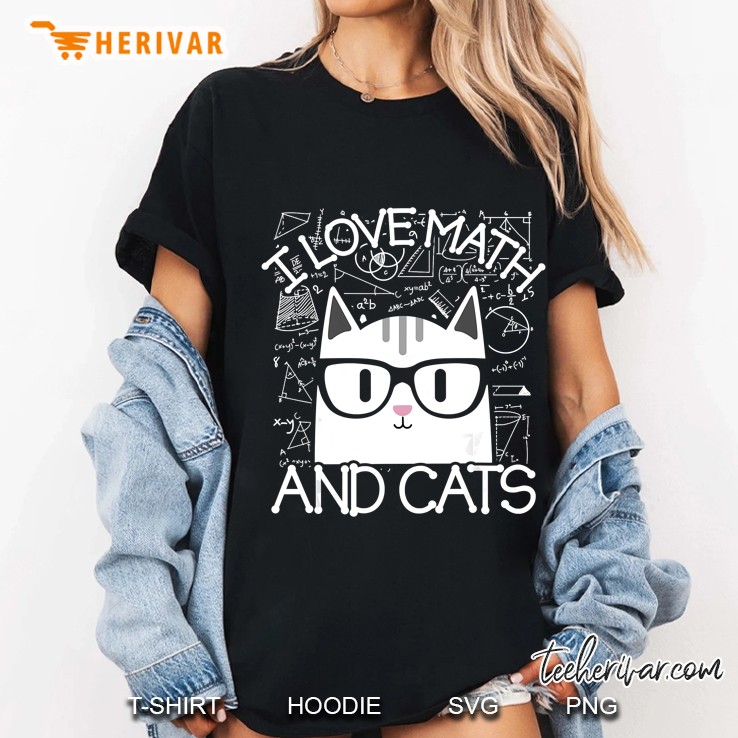 I Love Math And Cats Version2 Ladies Tee
