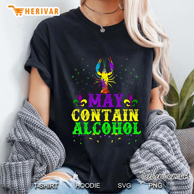 May Contain Alcohol Mardi Gras Ladies Tee