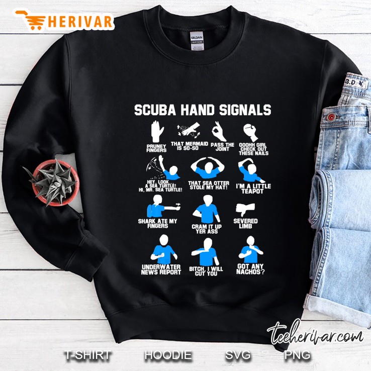 Scuba Hand Signals Diver Hand Sign Version2 Sweatshirt