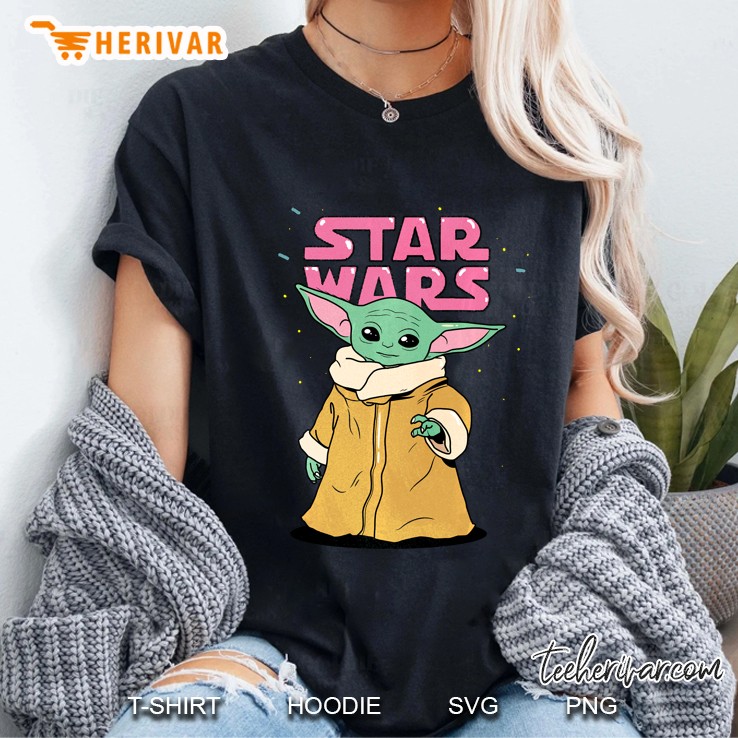 Star Wars The Mandalorian The Child Pink Bubble Ladies Tee
