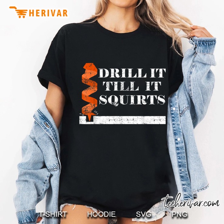 Drill It Till It Squirts Cold Ice Fishing Ladies Tee