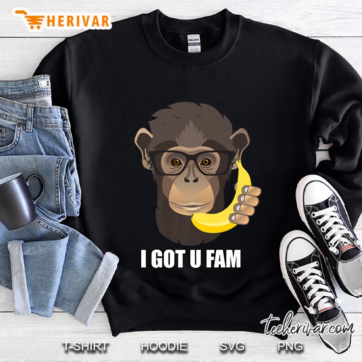 I Got You Fam Hipster Monkey With Banana Phone Sweatshirt