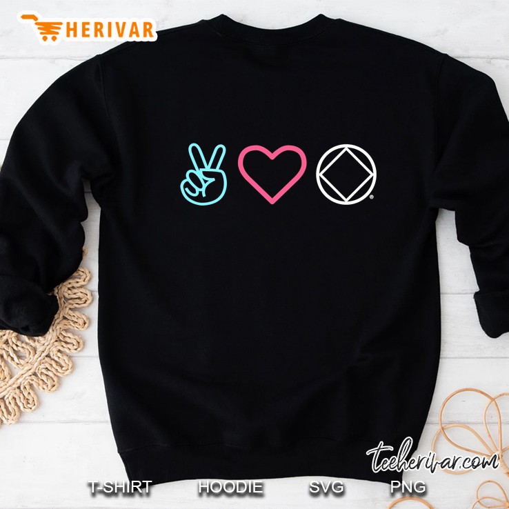 Peace Love Symbol Narcotics Anonymous Sweatshirt