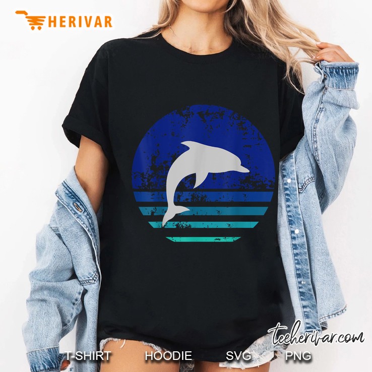 Dolphin Vintage Retro Version Ladies Tee