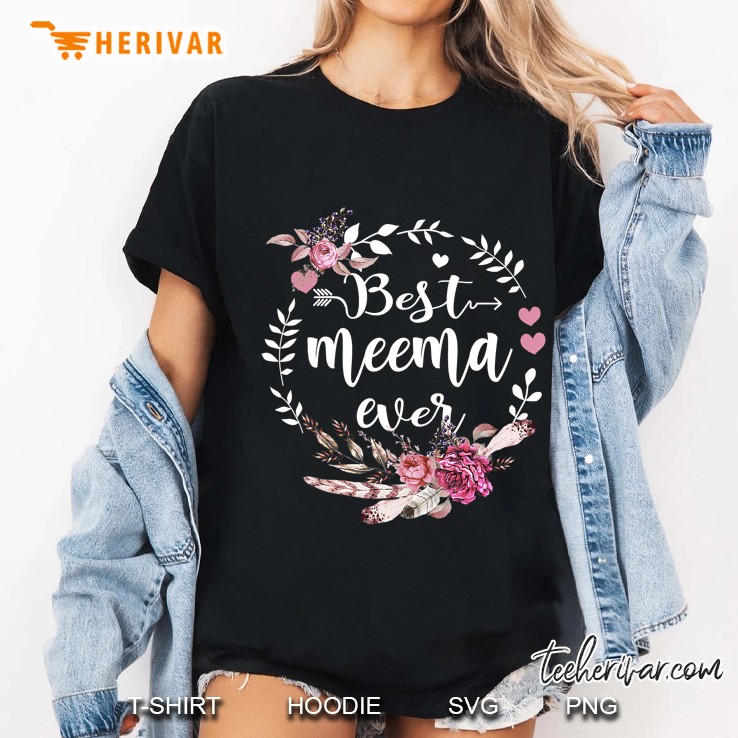 Best Meema Ever Floral Version Ladies Tee