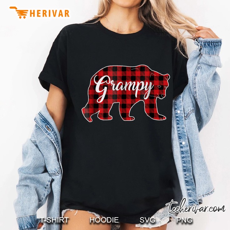 Grampy Red Plaid Bear Version Ladies Tee