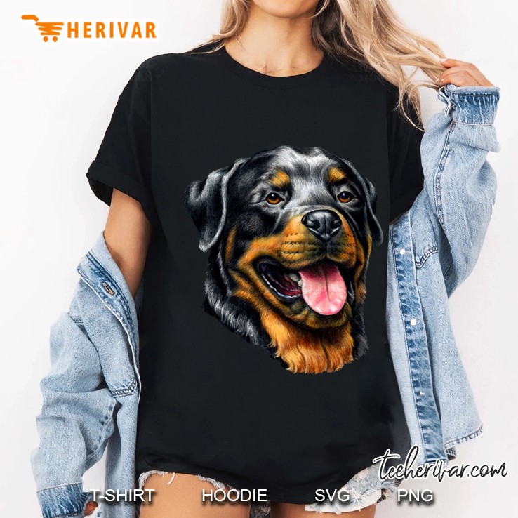 Rottweiler Face Portrait Ladies Tee