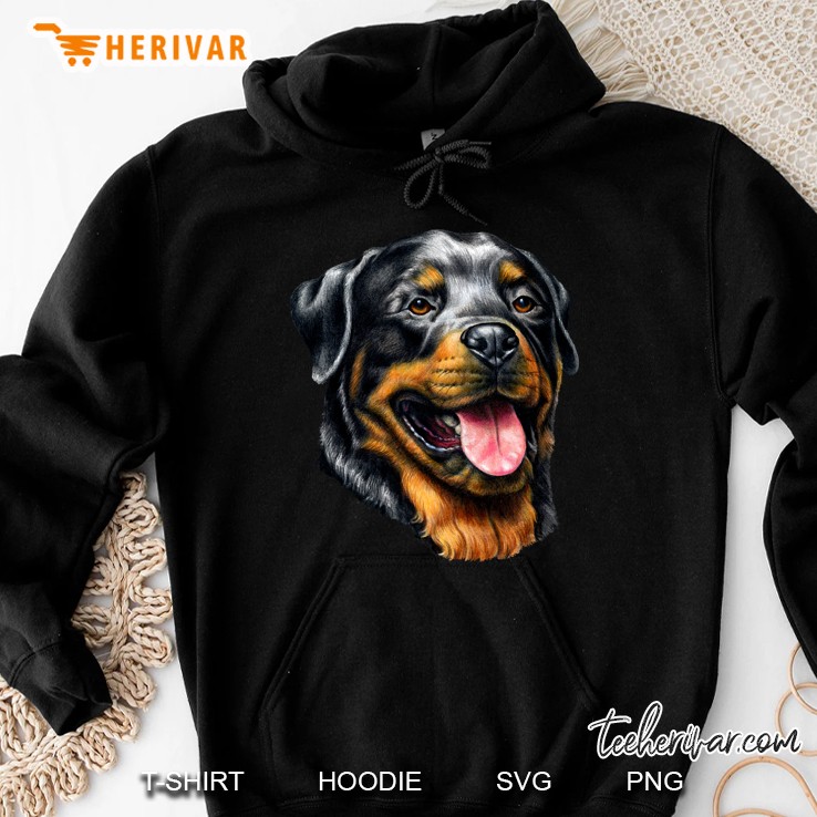 Rottweiler Face Portrait Hoodie