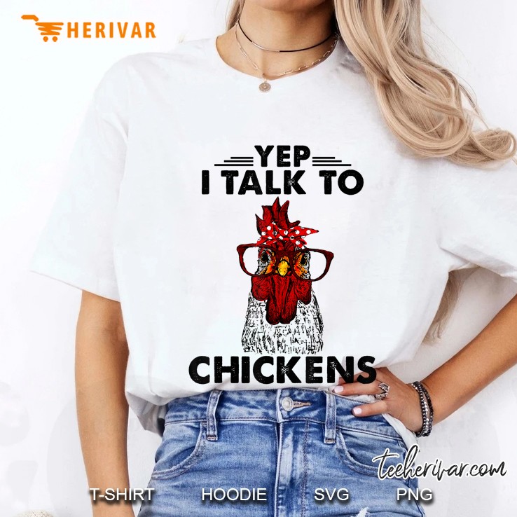 Yep I Talk To Chickens Bandana Chicken Version Ladies Tee