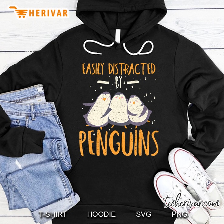 Easily Distracted By Penguins Hoodie