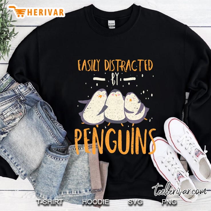 Easily Distracted By Penguins Sweatshirt