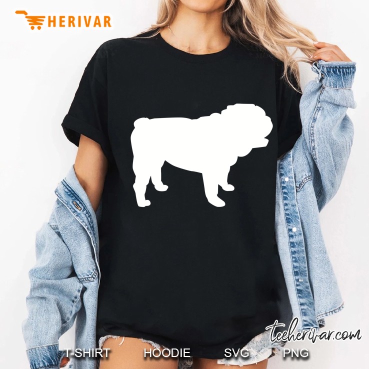 English Bulldog Silhouette Version Ladies Tee
