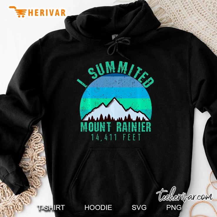 I Summited Mount Rainier Climbed Vintage Version Hoodie