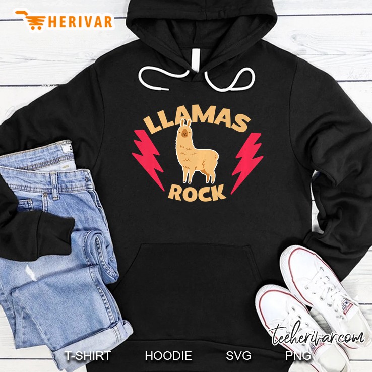 Llamas Rock Funny Llamas Hoodie