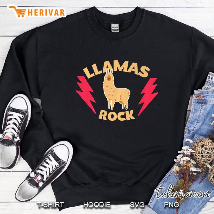 Llamas Rock Funny Llamas Sweatshirt